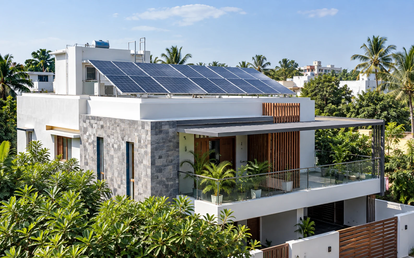 Residential home prepared for rooftop solar